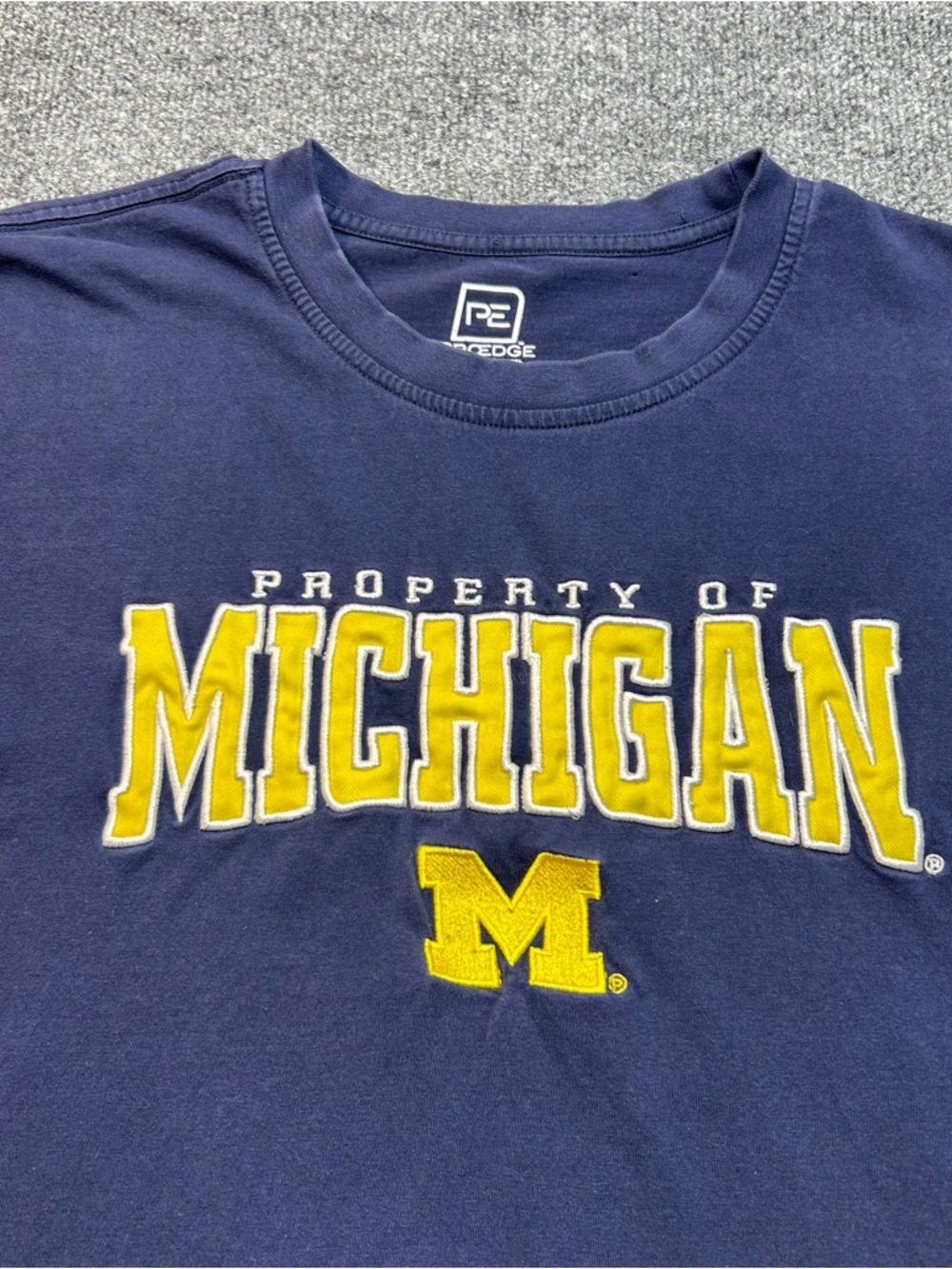 Pro Edge Navy T-Shirt with‎ Yellow Michigan Print